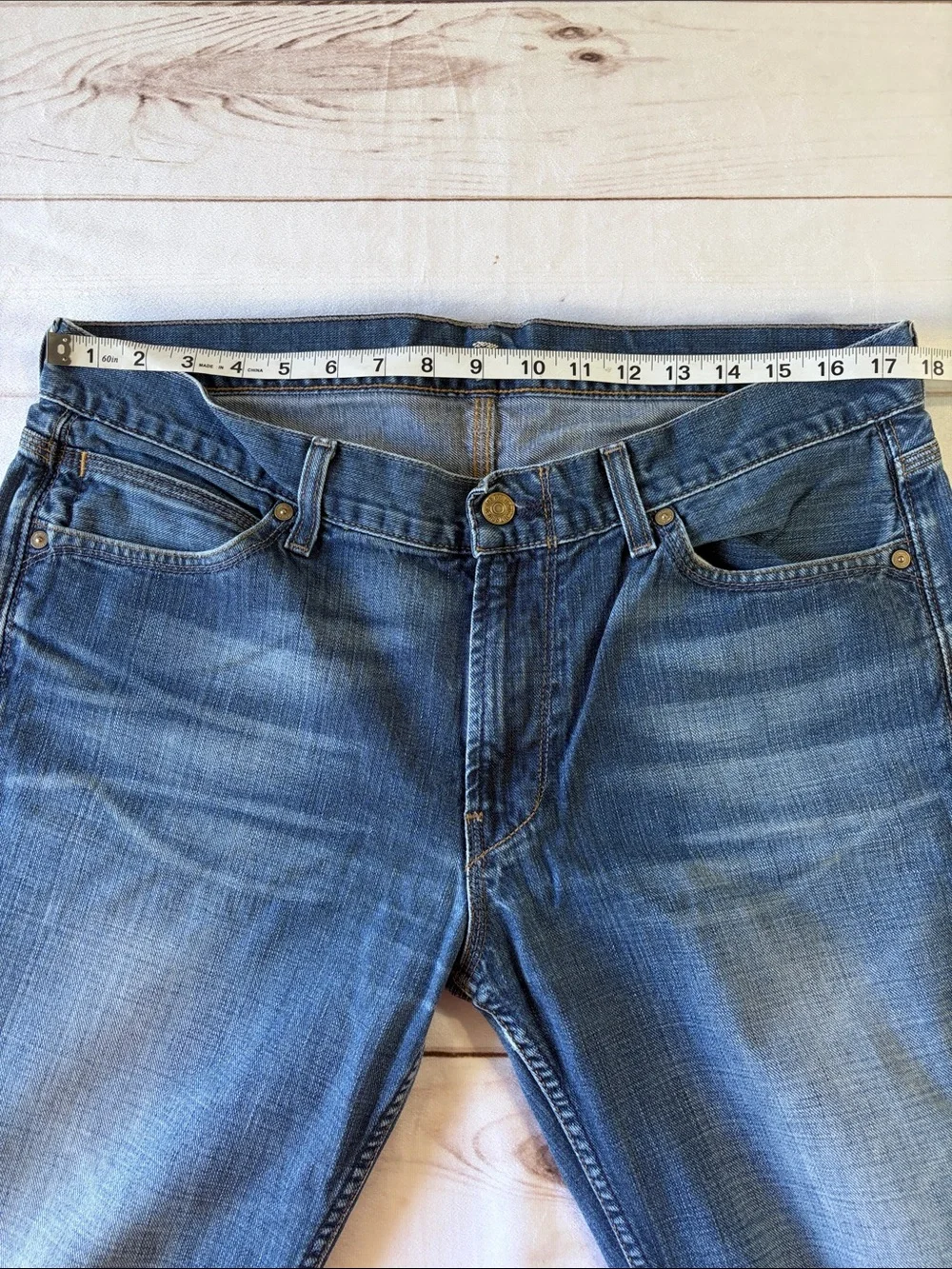 7 For All Mankind Men's Straight Leg Blue Denim Jeans